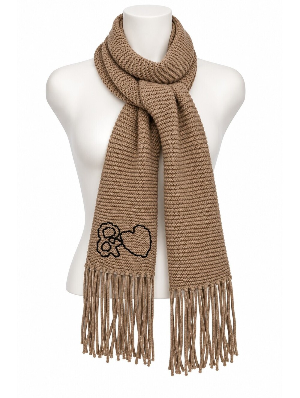 Kerri Rosenthal Cotton Cashmere Blend Knit Scarf with Fringe